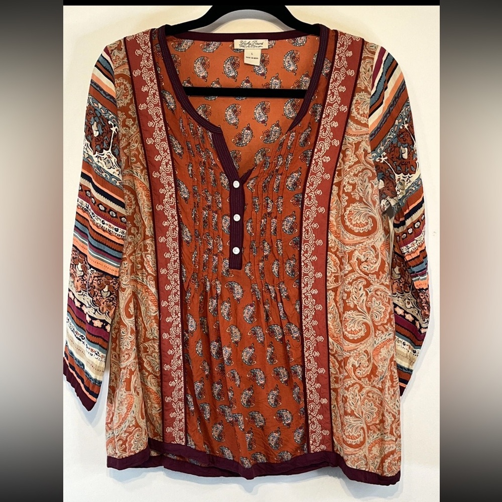 Lucky Brand Multicolor Paisley Blouse